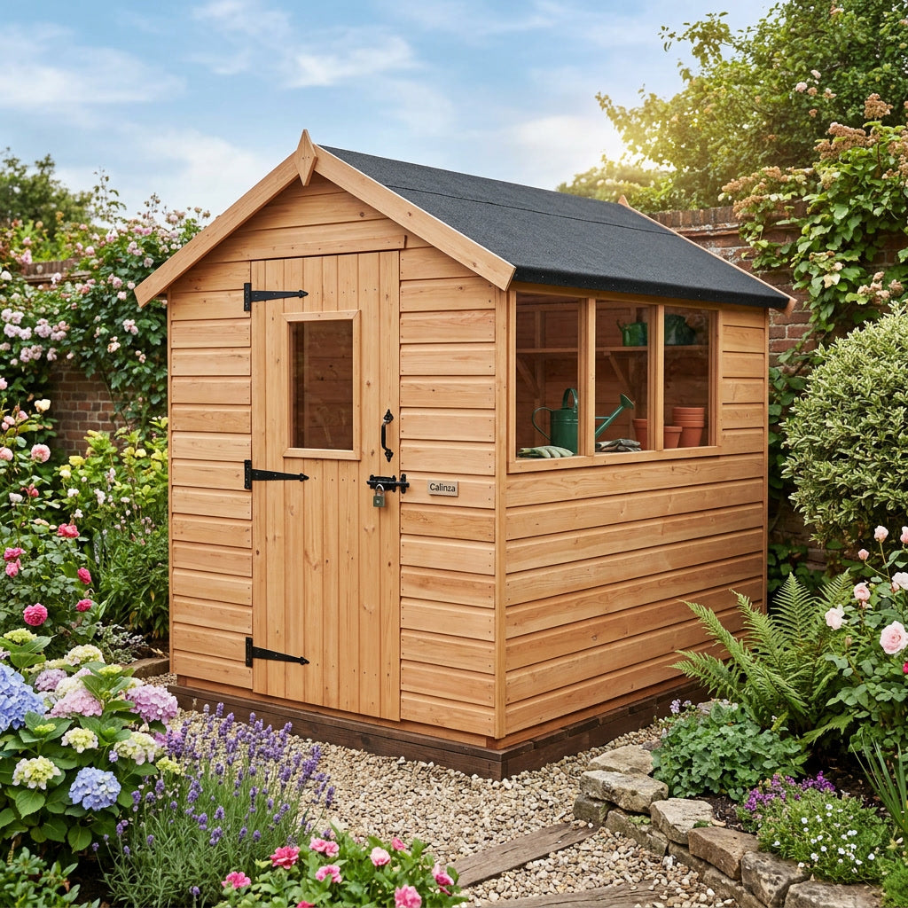Apex Roof Garden Shed 8x6 ft with Windows – 12mm Shiplap Scandinavian Redwood
