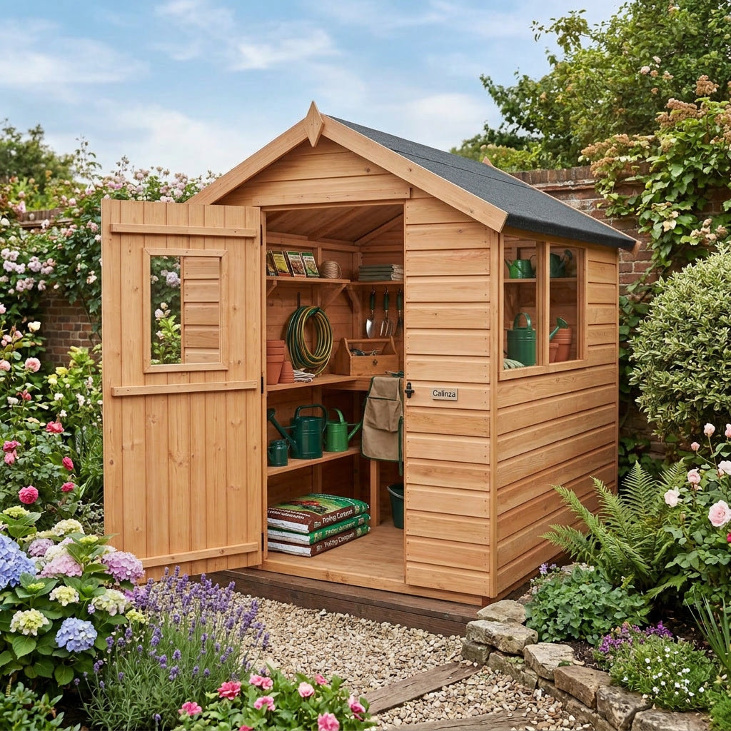 Apex Roof Garden Shed 8x6 ft with Windows – 12mm Shiplap Scandinavian Redwood