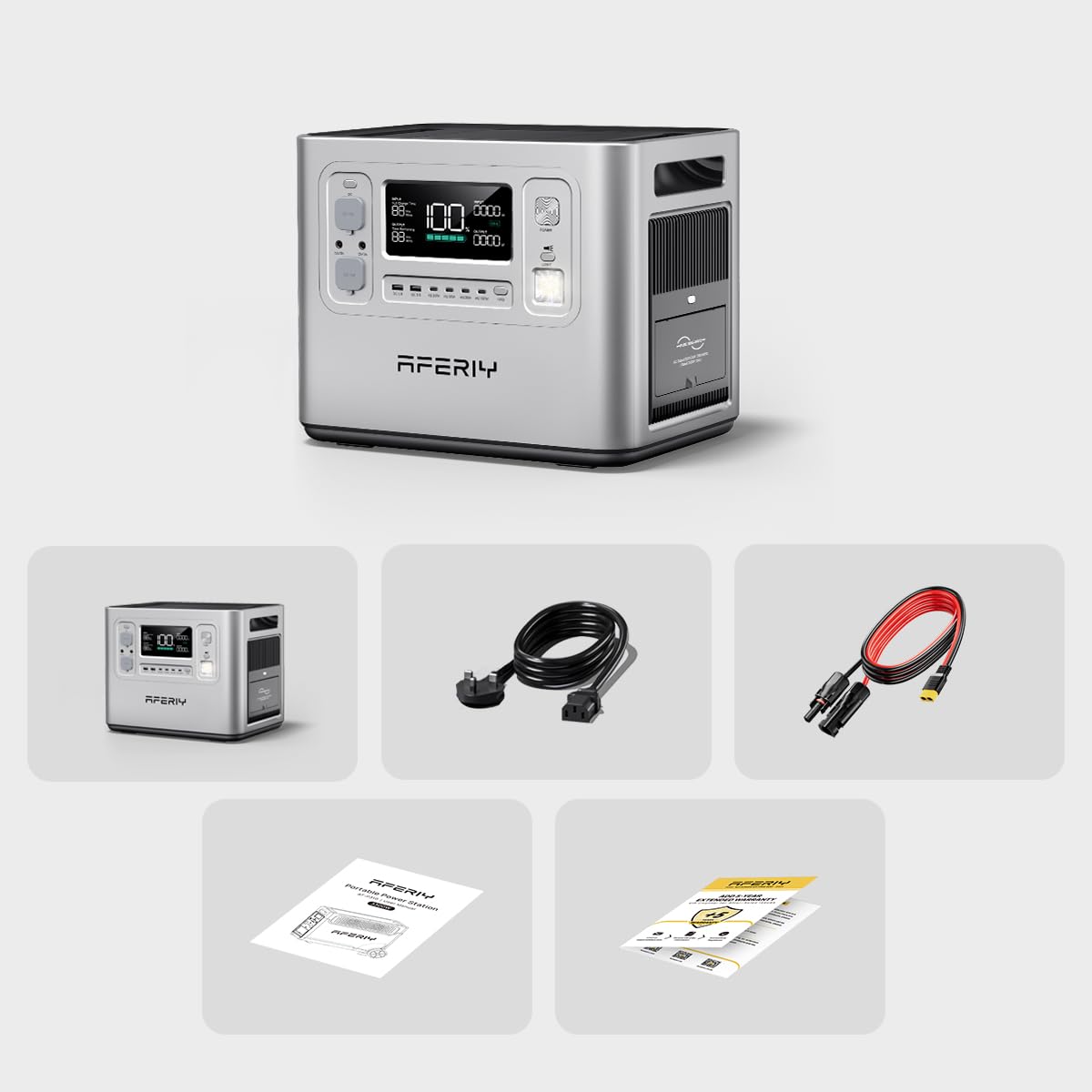 2048WH 2400W Portable Power Station - LiFePO4 Battery Solar Generator for Home Backup & Camping