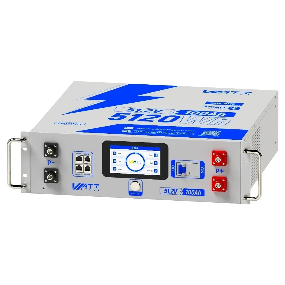 WattCycle 48V 100Ah LiFePO4 Server Rack Battery V2.5