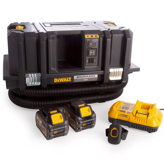 DCV586MT2 54V Flexvolt Brushless M-Class Dust Extractor with 2 x 6.0Ah Batteries & Charger